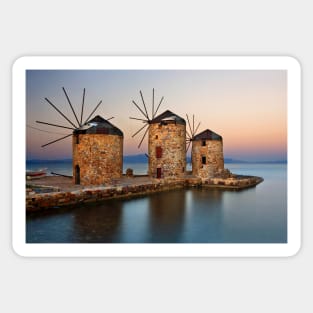 Old windmills of Chios island Sticker